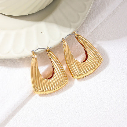 Women's Textured Geometric Hoop Earrings