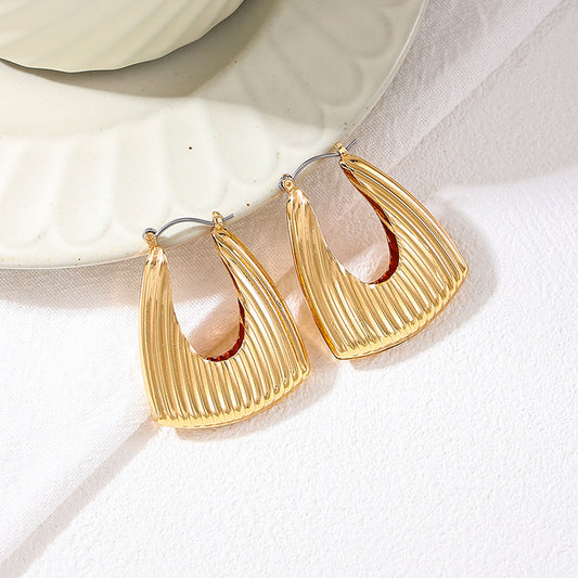 Women's Textured Geometric Hoop Earrings