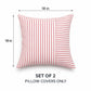 2 Pack Striped Textured Throw Pillow Covers 18 x 18 Inch for Couch Sofa and Bed