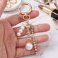Pearl & Seashell Multi-Charm Bag Charm Key Chain 3-Piece Set