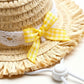 Pet Straw Sun Hat with Lace Trim Bow Adjustable Chin Strap Summer Costume Hat for Cats and Small Dogs