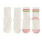 2-Pair Set Crew Athletic Socks with Striped Cuffs and Full Sole Grip for Yoga Fitness