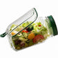 2pcs Portable Salad Container with Leak Resistant Lid and Built In Fork for On the Go Meals 4x7.5x3.5in