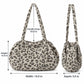 Leopard Print Barrel Shoulder Bag with Zip Closure and Interior Pockets
