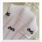5 Pairs Bow Pattern Low Cut No Show Socks Breathable Mesh Knit Anti-Slip Design Multiple Color Options