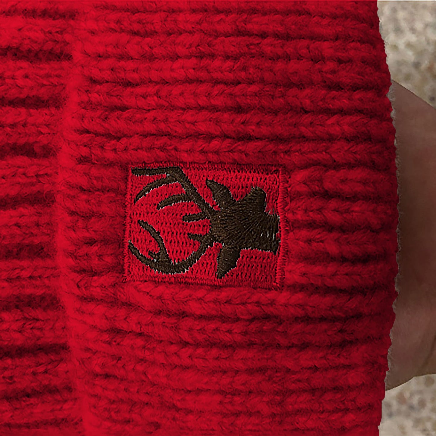 Knit Beanie with Reindeer Antlers - Festive Winter Hat