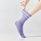 3-Pack Striped Ribbed Crew Socks Soft Stretch Fit Casual Athletic Style