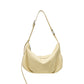 Slouchy Leather Shoulder Bag with Adjustable Strap Soft Crescent Silhouette and Zip Closure