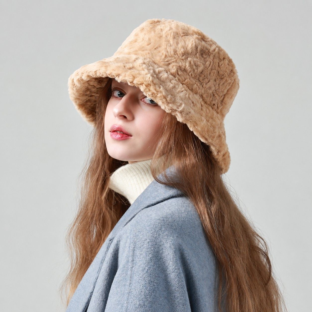 Plush Bucket Hat Soft Fuzzy Teddy Winter Casual Fashion Hat