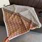 Geometric and Leaf Print Satin Square Scarf with Contrasting Patterns 27x27in