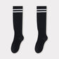 2-Pair Knee-High Athletic Compression Socks with Breathable Mesh and Stripe Design