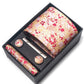 Men's Paisley Floral Tie Gift Set with Matching Pocket Square Cufflinks and Silver Tie Clip