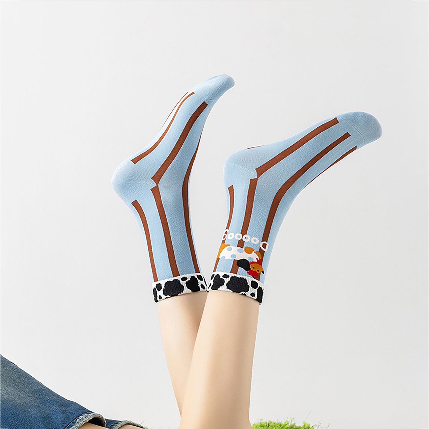 6pk Striped Ankle Socks - Cute Print Pattern Casual Socks for Daily Wear