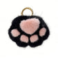 2-PC Plush Paw Print Faux Fur Keychain with Metal Clip