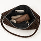 Faux Suede Hobo Shoulder Bag with Zip Closure and Interior Pockets
