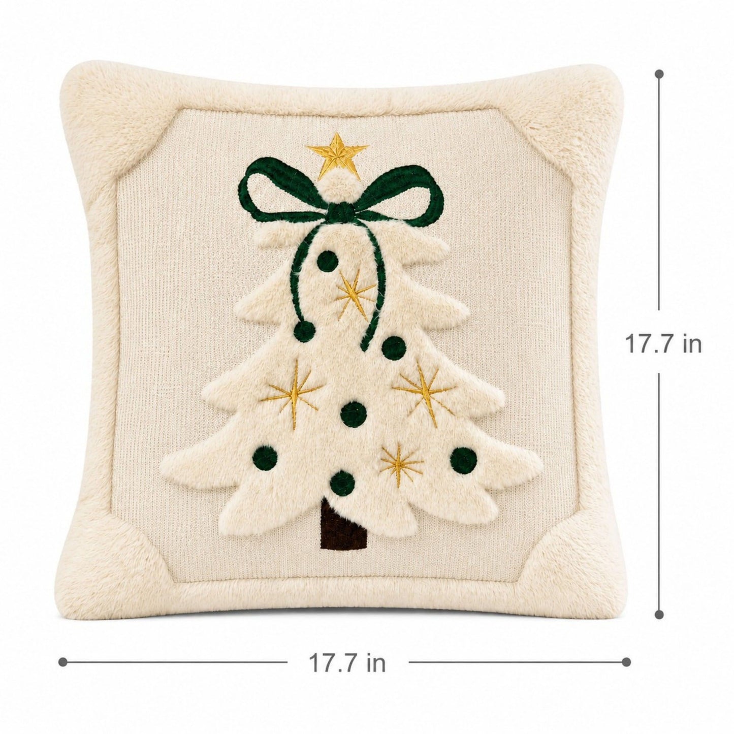 2pc Christmas Tree Plush Pillow Covers 17.7 x 17.7 in