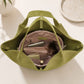 Oversized Suede-Look Tote Bag with Long Shoulder Straps and Slouchy V-Shaped Opening