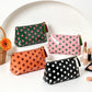 Large Polka Dot Cosmetic Bag Water Resistant Travel Toiletry Pouch with Tassels