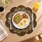 4pc Embroidered Laminated Waterproof Oil-Proof Placemat Set of 4