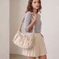 Lightweight Bow Detail Hobo Shoulder Bag with Adjustable Strap and Multiple Pockets