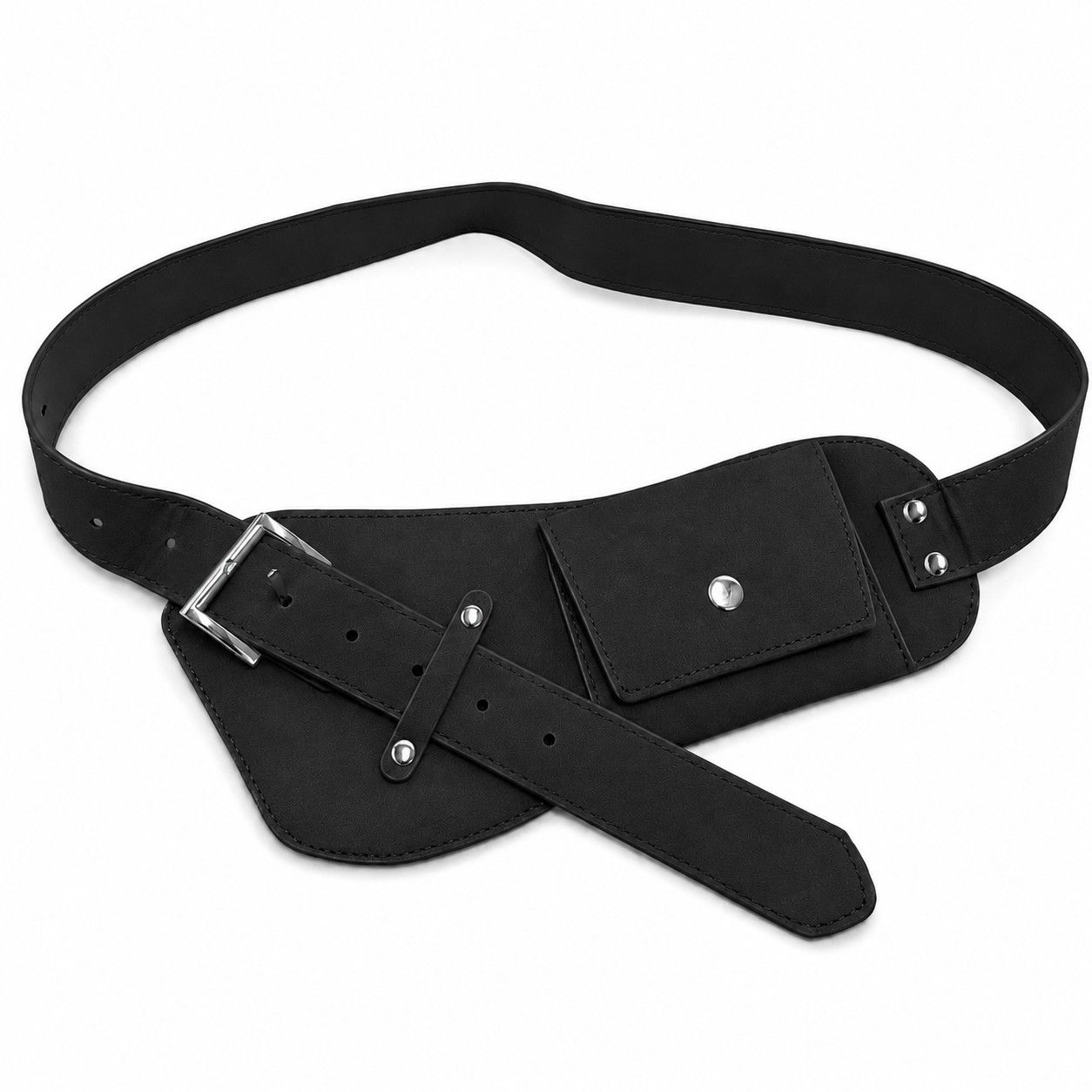 Faux Suede Belt Bag with Wide Adjustable Waist Strap and Flap Pocket