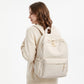 Lightweight Crinkle Multi-Pocket Backpack with Padded Straps and Side Pockets