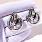 Women's Brass Interlocking Circle Earrings