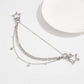 Star Chain Bag Charm with Layered Silver Tone Chains Dual Clips for Jeans Bags and Keys