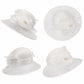 Wide Brim Floral Sun Hat with Sequin Mesh and Rose Accent