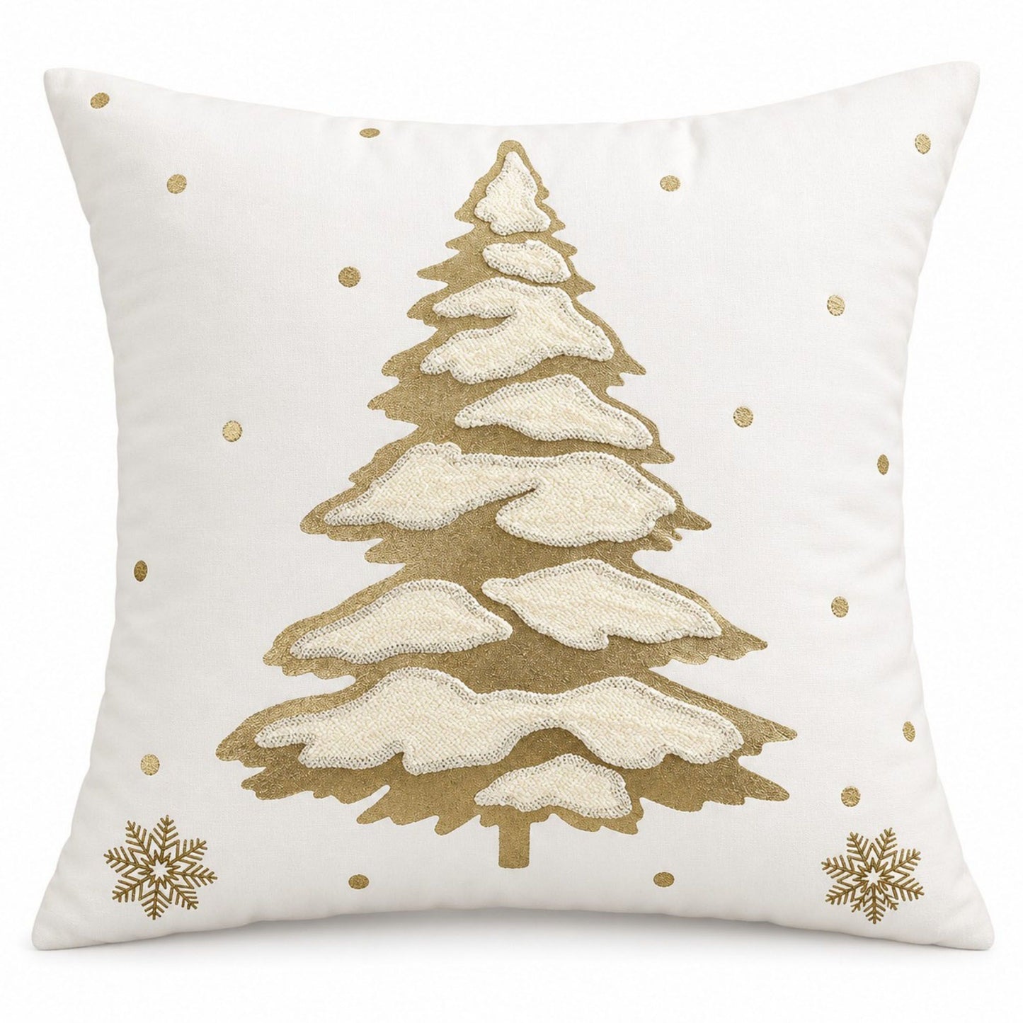 Christmas Tree Embroidered Decorative Throw Pillow Cover (Single Piece)