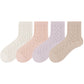 4 Pairs Women's Lace Knit Crew Socks Lightweight Breathable Mesh Style with Elastic Cuff in Assorted Patterns