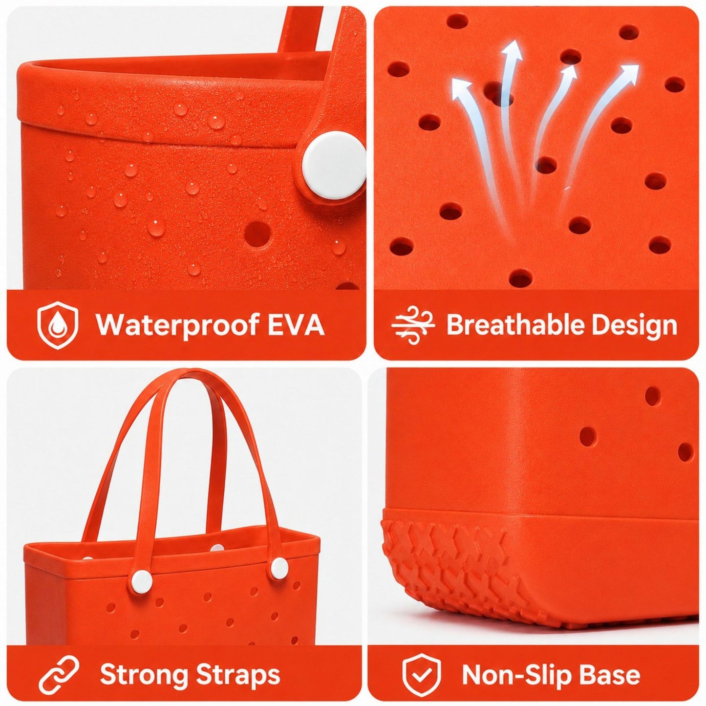 Large EVA Beach Tote Bag Water Resistant Pool Tote with Handles