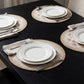 4 Piece Mandala Placemat Set Metallic PVC Heat Resistant Round Table Mats for Dining Table