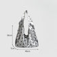 Silver Polka Dot Satin Tote Bag, Lightweight Slouchy Shoulder Bag for Women