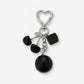 8 Ball Cherry Dice Charm Keychain with Heart Clip Novelty Bag Charm Key Ring Accessory