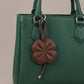 Four-Leaf Clover Bag Charm with Silver Tone Clip