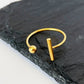 Women's Titanium Steel Open Adjustable Minimalist Statement Ring for Daily Wear