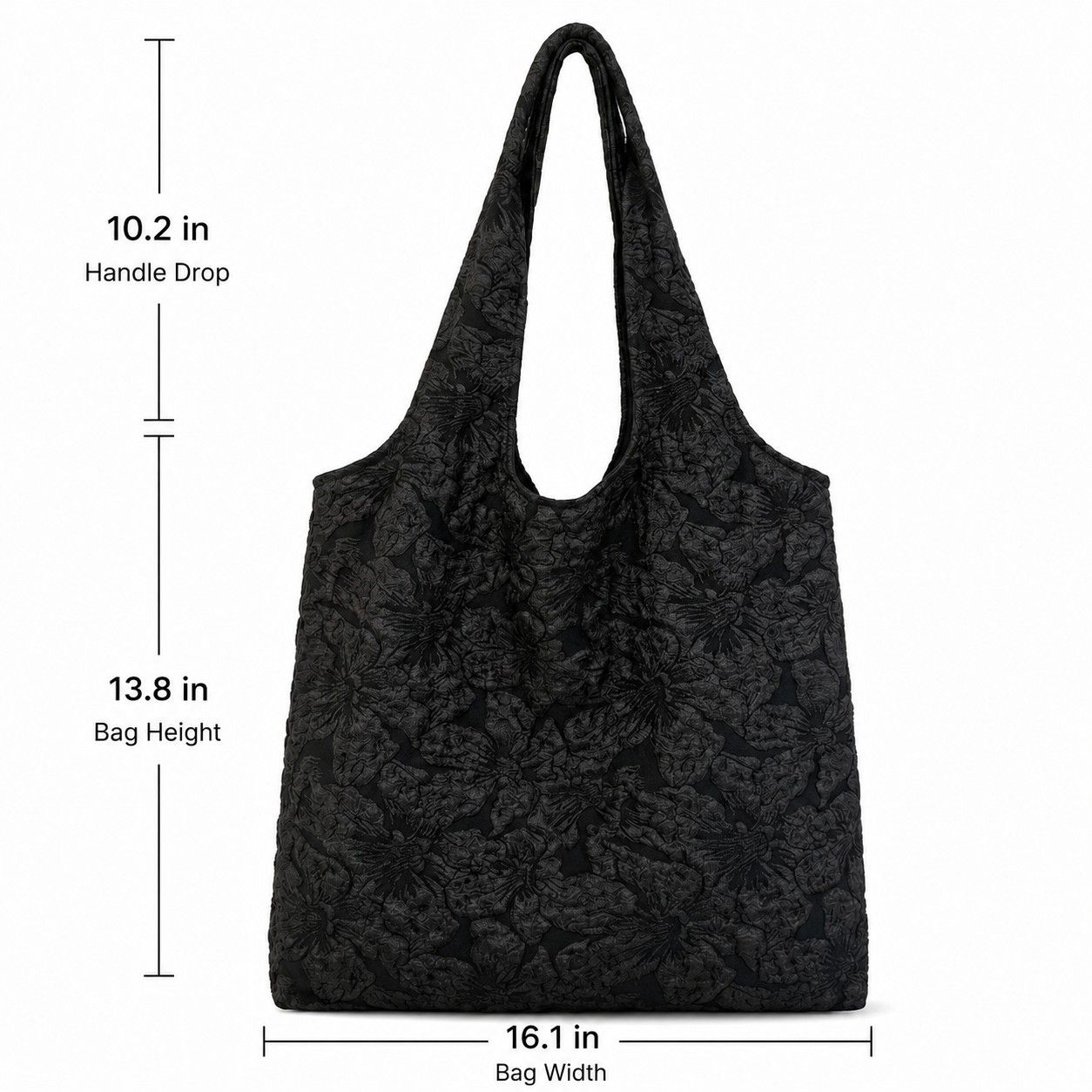 Floral Pattern Shoulder Tote Bags Lightweight Foldable Daily Bag for Women