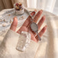 Mirror and Mini Comb Keychain Bag Charm with Heart Clip