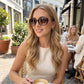 Oversized Cat-Eye Frame Sunglasses with Gradient Lenses and Elegant Temple Detail