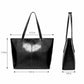 Large Faux Leather Tote Bag with Zip Closure and Interior Pockets