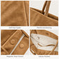 Faux Suede Tote Bag with Double Shoulder Handles Magnetic Closure and Interior Pockets