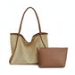 Woven Straw Tote Bag with Shoulder Straps Lightweight Crochet Knit Tote with Pouch