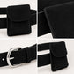 Faux Suede Waist Belt Bag with Mini Flap Pouch and Adjustable Buckle Strap