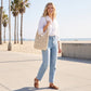 Open Weave Shoulder Bag with Magnetic Closure and Slouchy Woven Carryall Design