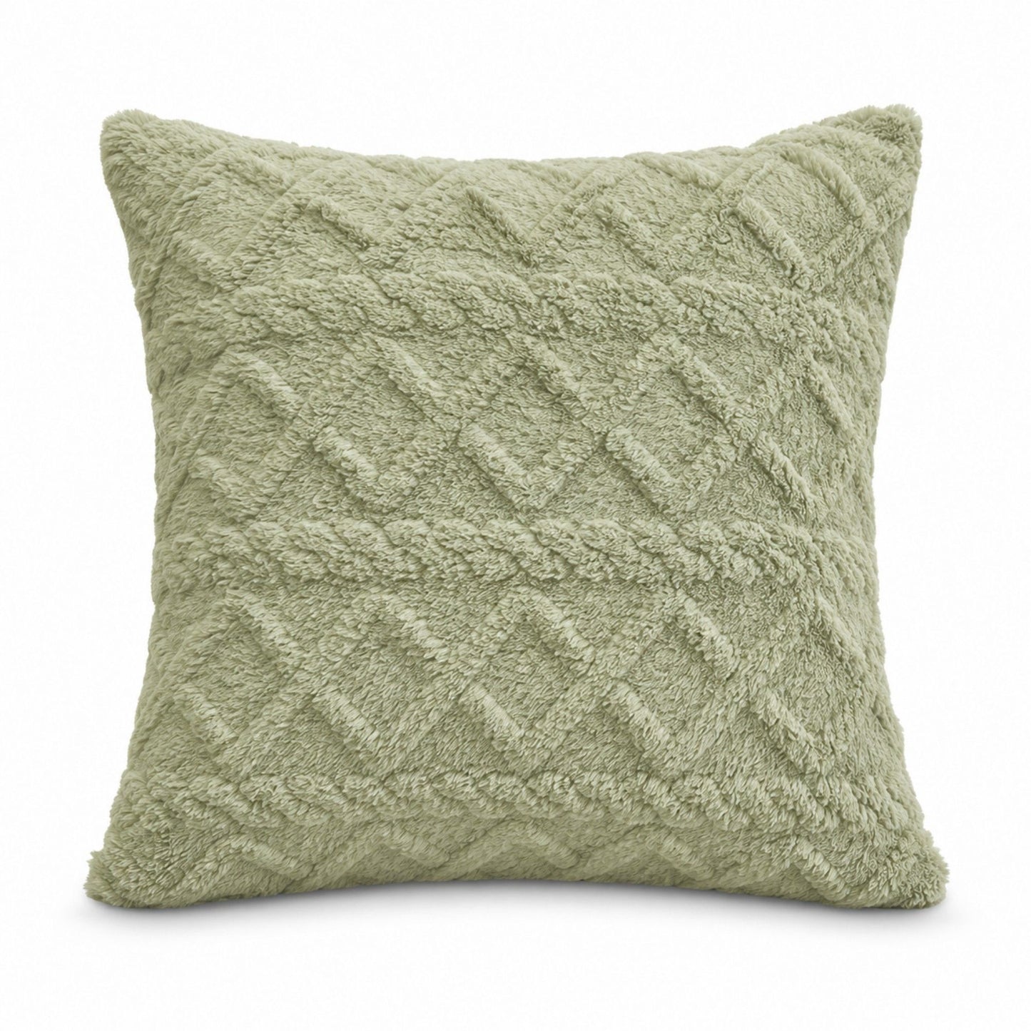 Plush Textured Jacquard Throw Pillow Cover Square Decorative Cushion Cover