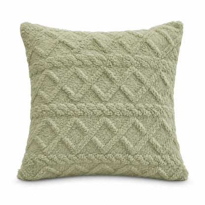 Plush Textured Jacquard Throw Pillow Cover Square Decorative Cushion Cover