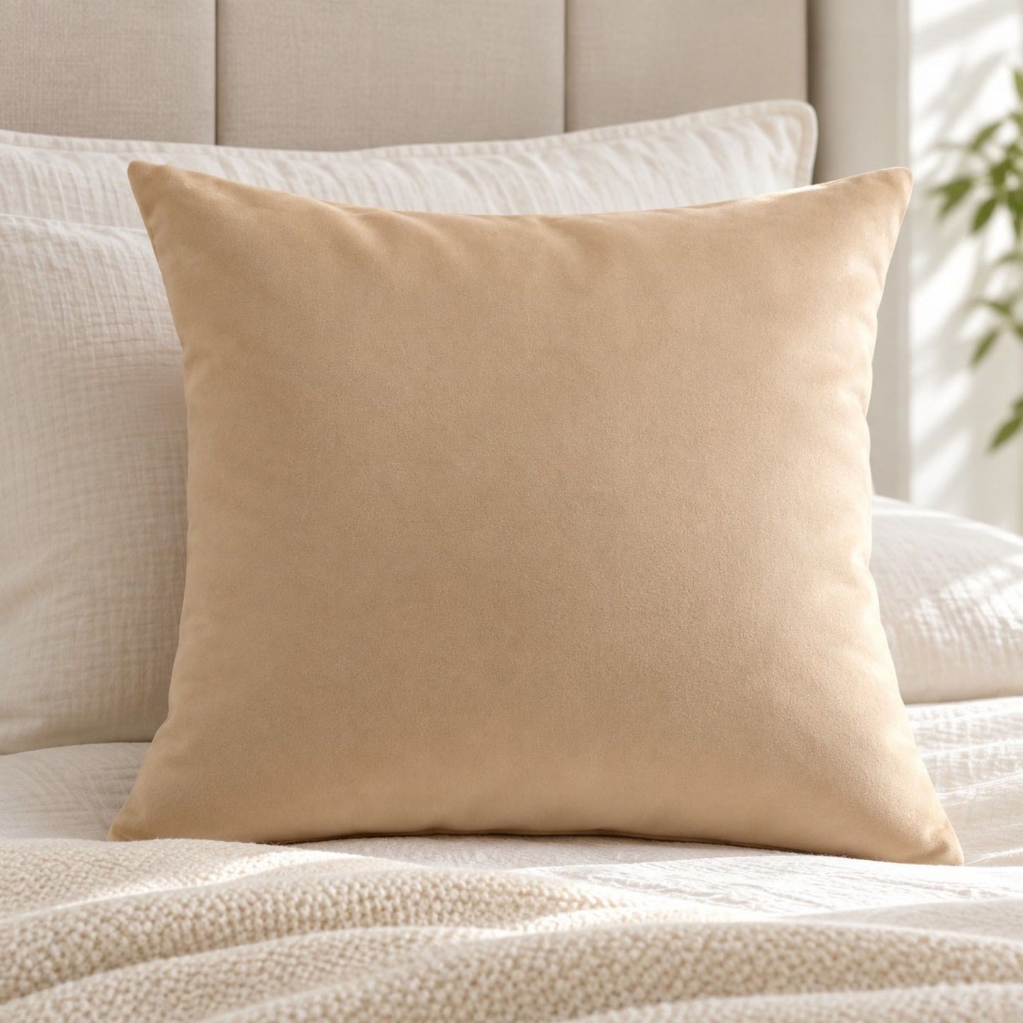 Solid Velvet Decorative Throw Pillow Cover (Single Piece)