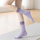 6 Pair Non-Slip Crew Socks with Contrast Ribbed Cuffs
