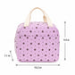 Floral Corduroy Insulated Lunch Tote Bag with Front Pocket and Zip Closure